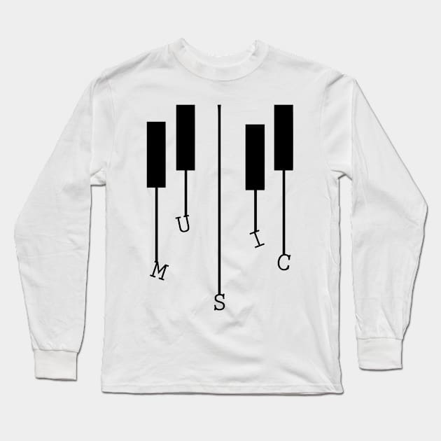 Piano Music Long Sleeve T-Shirt by Cooldruck